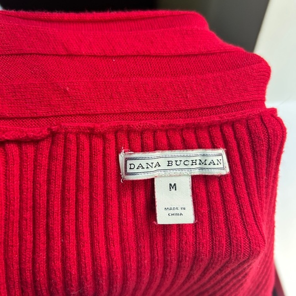 Red Open-Front Women's Cardigan - Picture 4 of 6